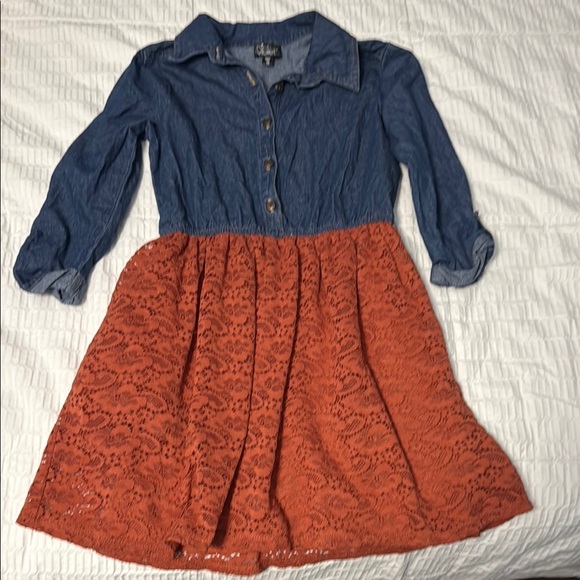 pink & violet Other - Stylish Kids Casual Dress in Blue and Orange